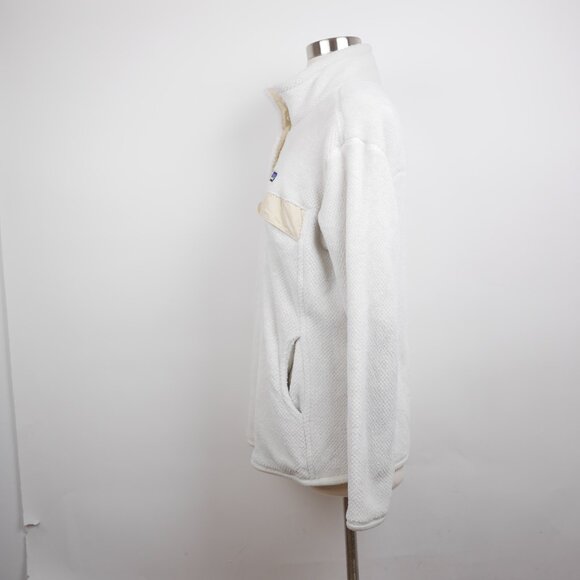 PATAGONIA Women's XL - Off White cream fleece pullover jacket Snap-T medium pile - Picture 4 of 11